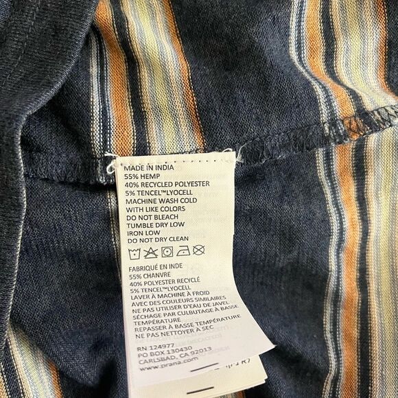 Prana Cardiff short sleeves shirt with chest pocket Nautical Stripe size small - Picture 8 of 11